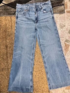 American Eagle Outfitters Light Blue Wide-Leg Flare Jeans